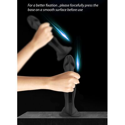 OPTIMUS BLACK VIBRATING SILICONE DILDO ΜΕ ΤΗΛΕΧΕΙΡΙΣΤΉΡΙΟ