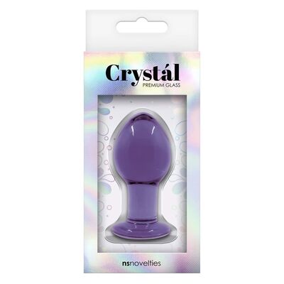 CRYSTAL GLASS BUTT PLUG MEDIUM PURPLE