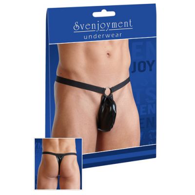 SVENJOYMENT MEN'S STRING IN WETLOOK