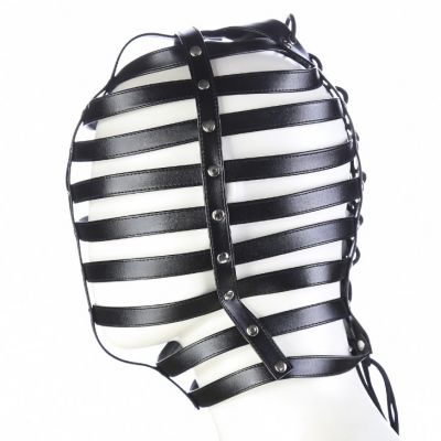 LEATHER BLACK STRIPES HOOD