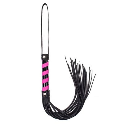 REAL LEATHER WHIP BLACK-PINK