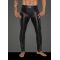 NOIR HANDMADE POWERWETLOOK LONG PANTS WITH INSERTS AND POCKETS MADE OF 3D NET