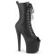 PLEASER ENCHANT-1041 HIGH HEELS PEEP TOE ANKLE BOOT BLACK MATTE
